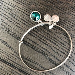 Emerald birthstone Alex and Ani bracelet